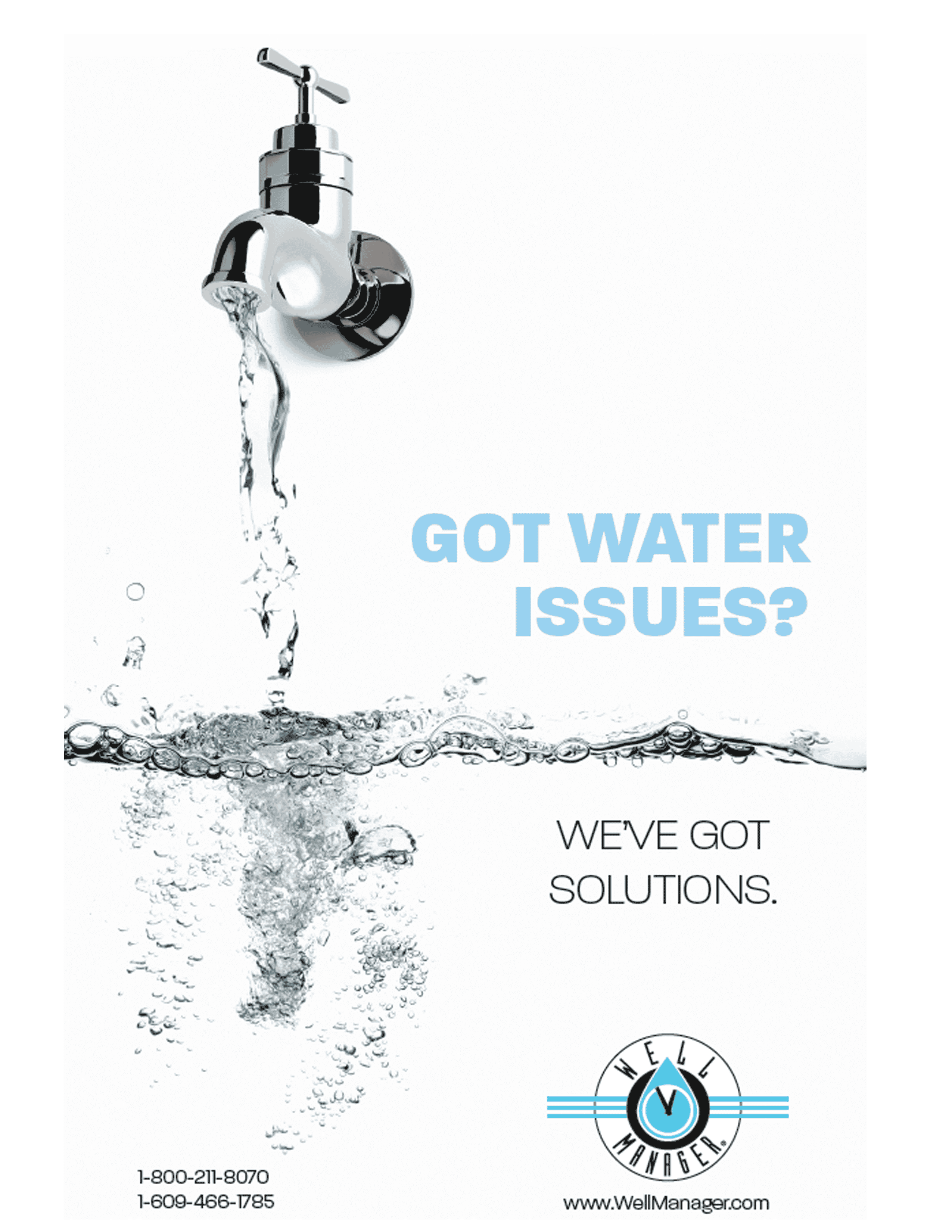 Scan of Front Page of "Got Water Issues" Well Manager Equipment Brochure