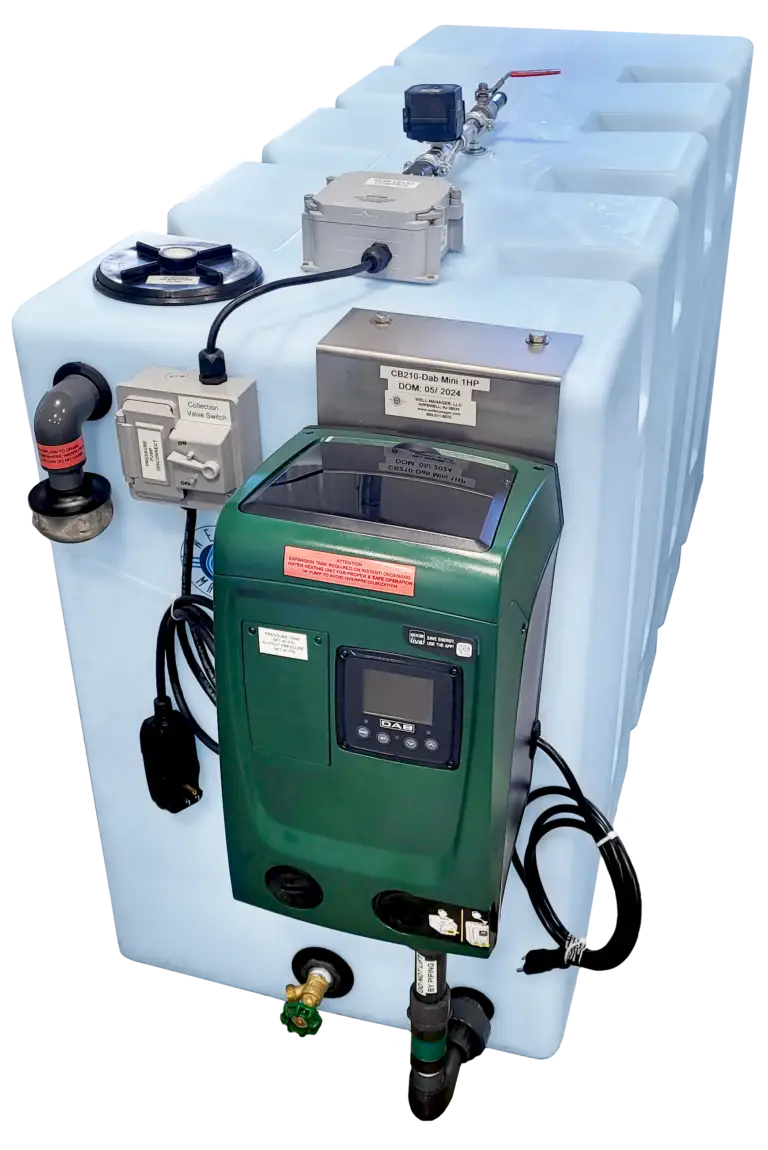 Consta Boost™ 210 Horizontal with an External DAB EsyBox Mini 3 Pumpto provide reliable water supply and consistent pressure from a low producing well