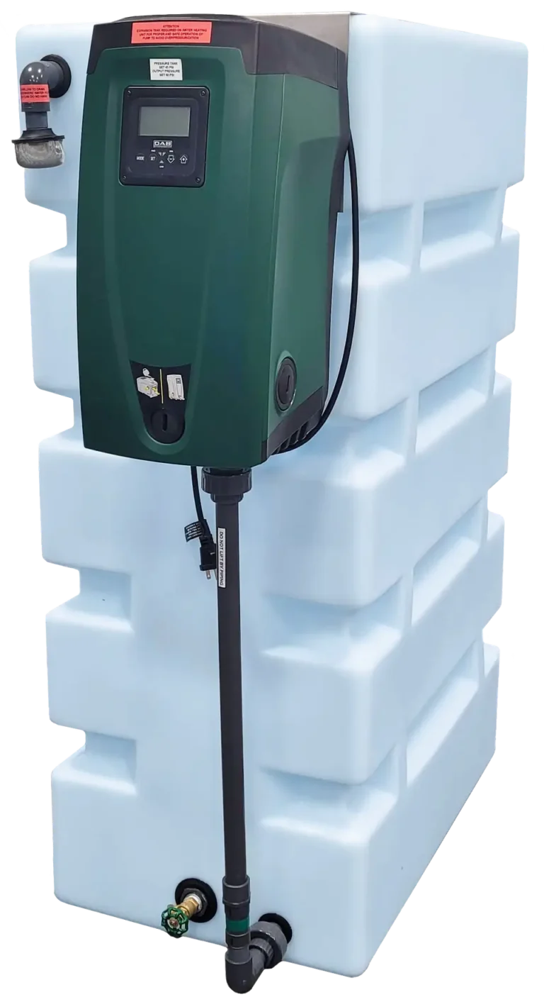 R.O. Re-Pressurization Vertical System 210 with an External DAB EsyBox Pump to provide reliable water supply and consistent pressure to a whole house reverse osmosis system