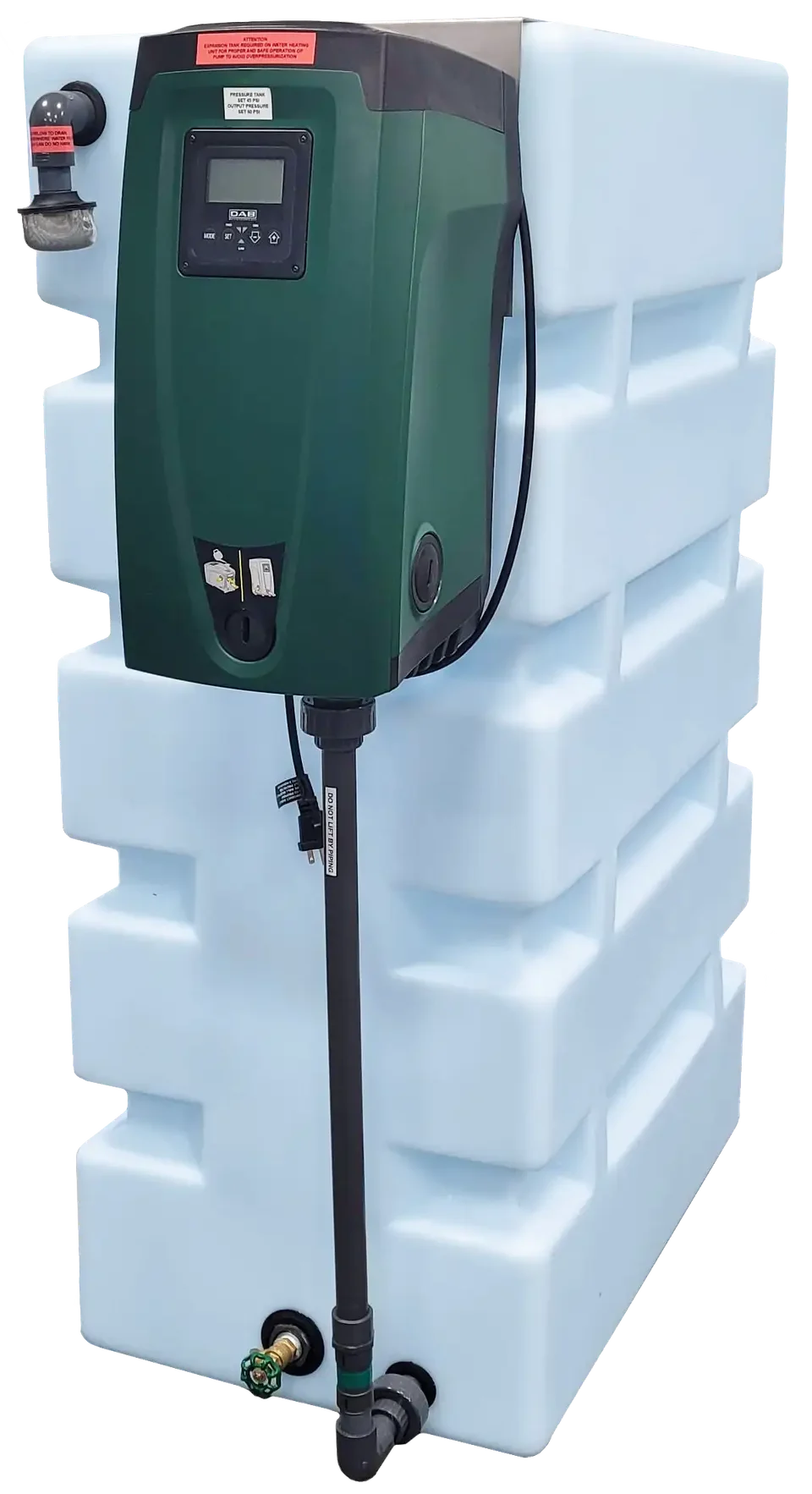 R.O. Re-Pressurization Vertical System 210 with an External DAB EsyBox Pump to provide reliable water supply and consistent pressure to a whole house reverse osmosis system