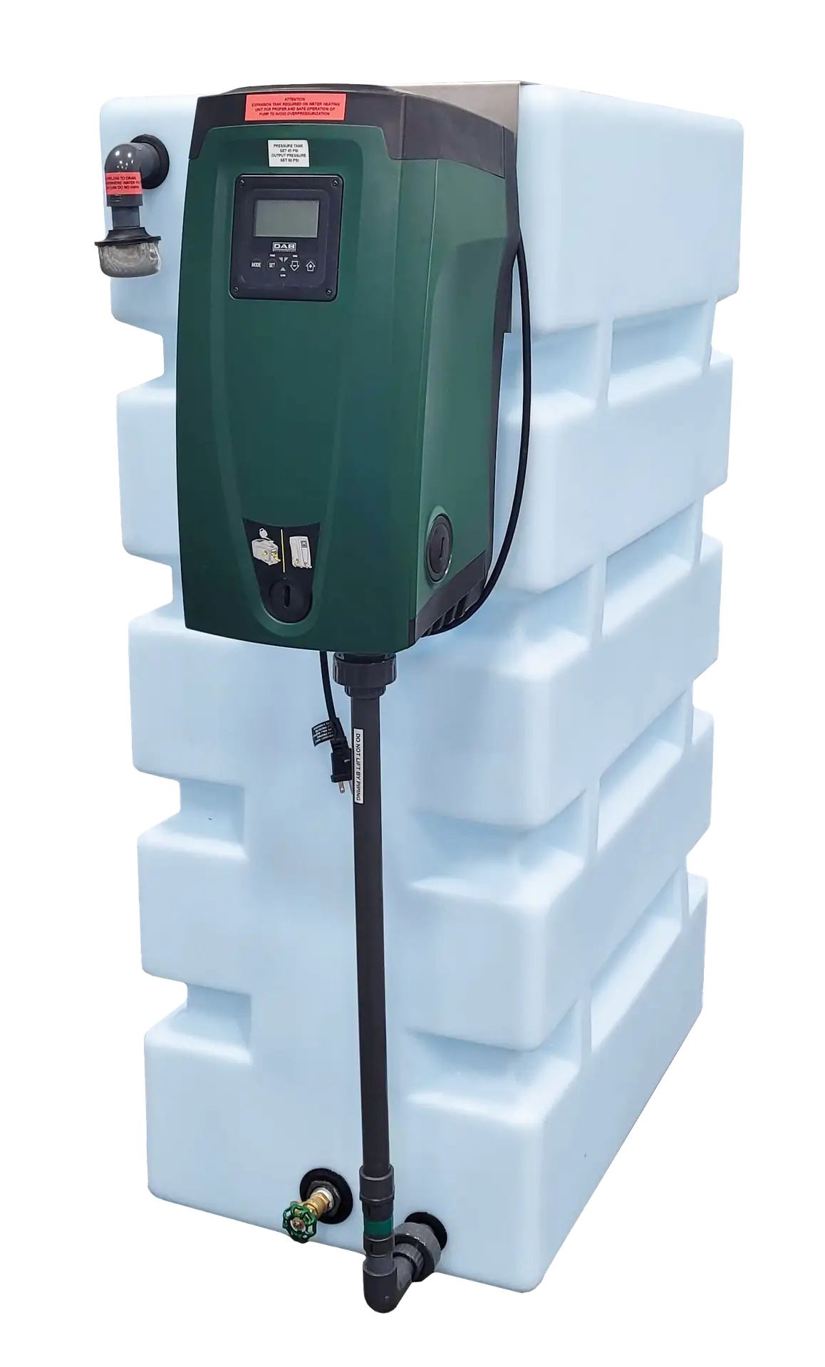 R.O. Re-Pressurization Vertical System 210 with an External DAB EsyBox Pump to provide reliable water supply and consistent pressure to a whole house reverse osmosis system