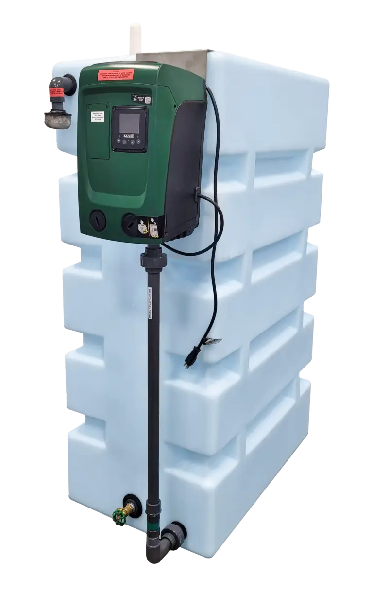 R.O. Re-pressurization 210 Vertical System with an External DAB EsyBox Mini Pump to provide reliable water supply for Whole House Reverse Osmosis Systems