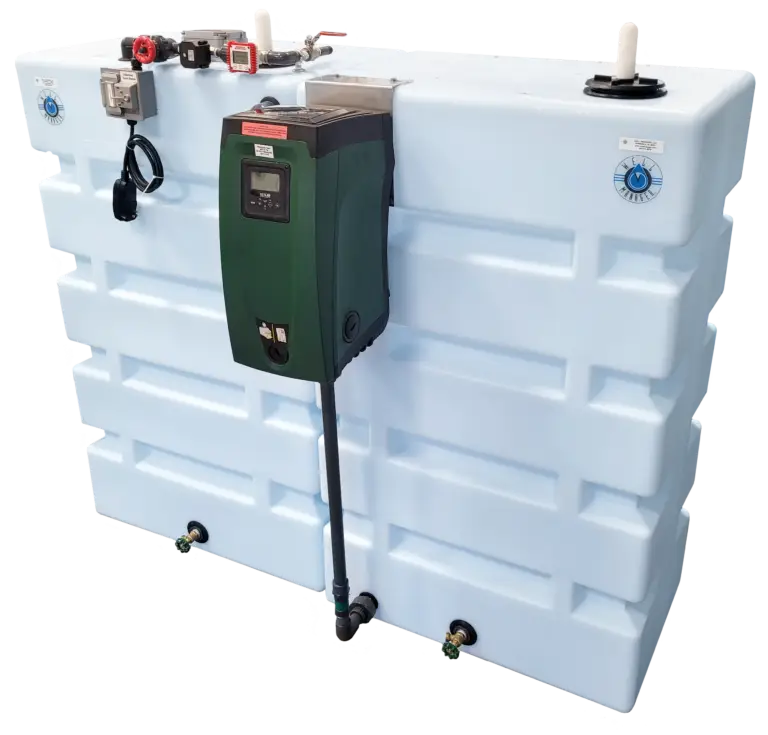 Well Watcher 210 Wide Vertical Two Tank System with an External DAB EsyBox Pump to provide reliable water supply and consistent pressure from a low-yielding well