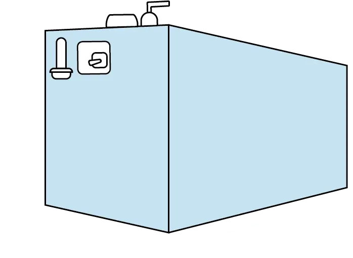 Example Diagram for ConstaBoost™ System in Horizontal Orientation to provide reliable water supply and consistent pressure from a low-yielding well