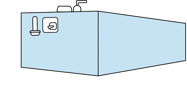 Example Diagram for ConstaBoost™ System in Low Horizontal Orientation to provide reliable water supply and consistent pressure from a low-yielding well
