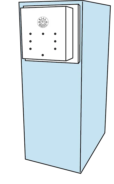 Example Diagram for Well Manager® System in Vertical Orientation to provide reliable water supply and consistent pressure from a low-yielding well