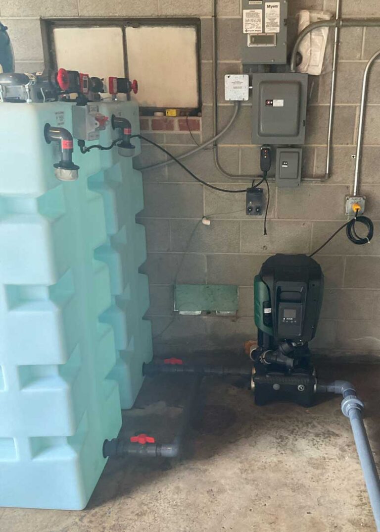 Residential Install in Portsmouth VA of a two tank Well Watcher Vertical System to provide adequate water supply and consistent pressure for low yielding wells