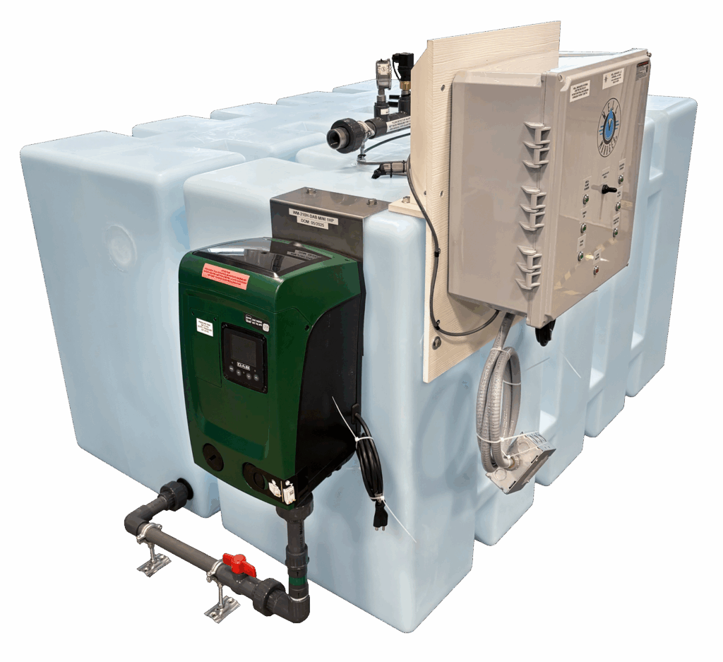 Well Manager® Two Tank Horizontal System with an External DAB Mini 3 providing reliable water solutions for low-producing wells giving homes consistent water pressure