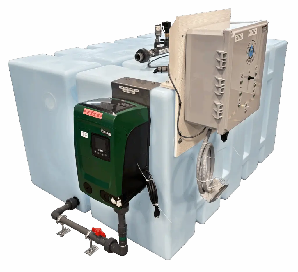 Well Manager® Two Tank Horizontal System with an External DAB Mini 3 providing reliable water solutions for low-producing wells giving homes consistent water pressure