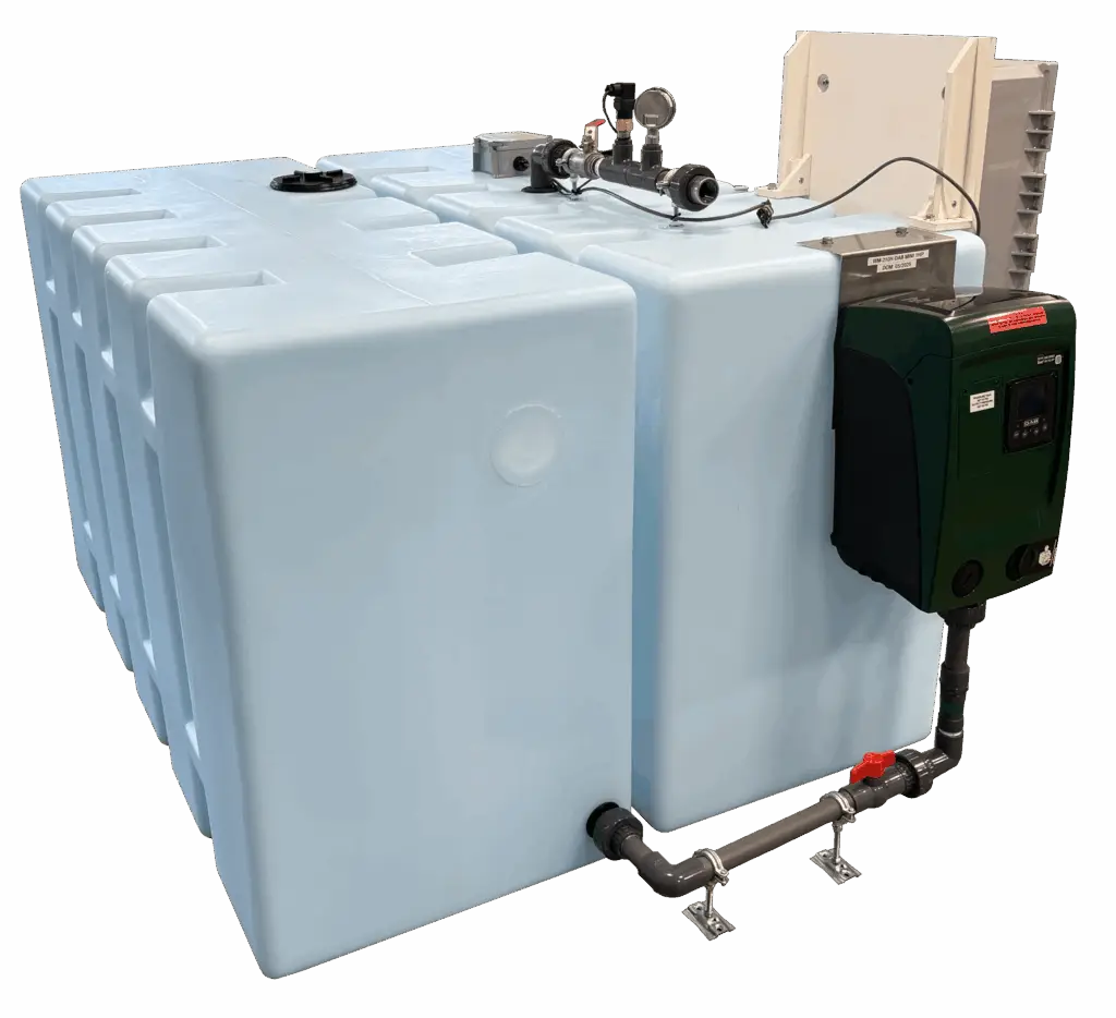 Well Manager® Two Tank Horizontal System with an External DAB Mini 3 providing reliable water solutions for low-producing wells giving homes consistent water pressure
