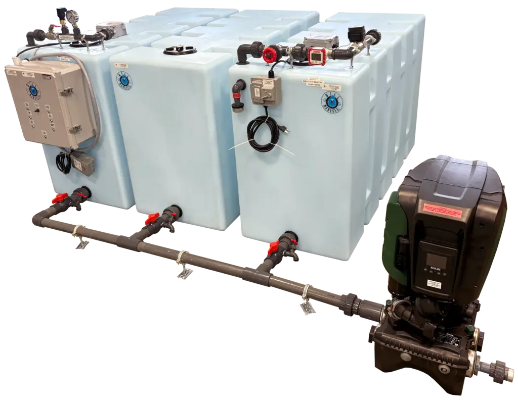 Hybrid Well Manager® and Well Watcher™ 3 tank horizontal system. Manages two different wells with differing yields