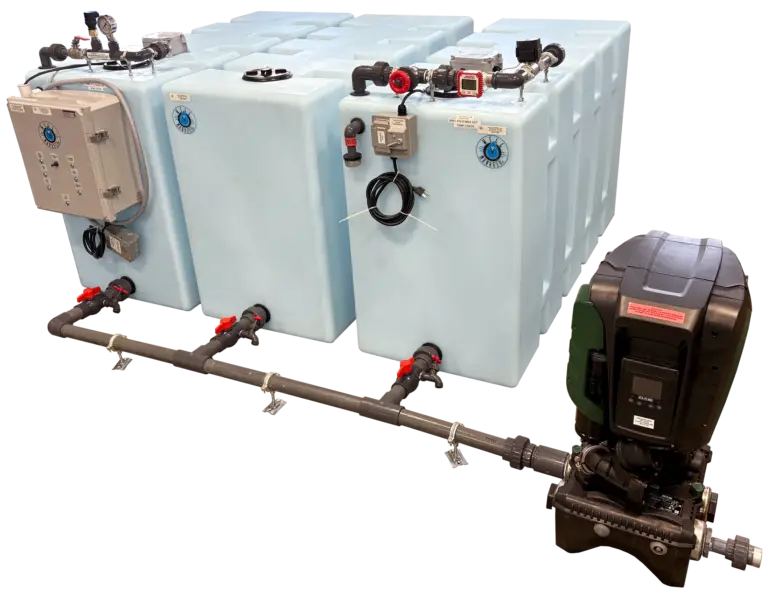 Hybrid Well Manager® and Well Watcher™ 3 tank horizontal system. Manages two different wells with differing yields