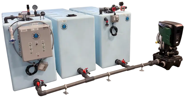 Hybrid Well Manager® and Well Watcher™ 3 tank horizontal system. Manages two different wells with differing yields